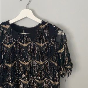 Zara Sequin Fringe Dress
